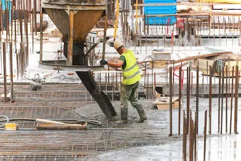 Commercial concrete pouring on jobsite by West Linn Concrete in West Linn OR.