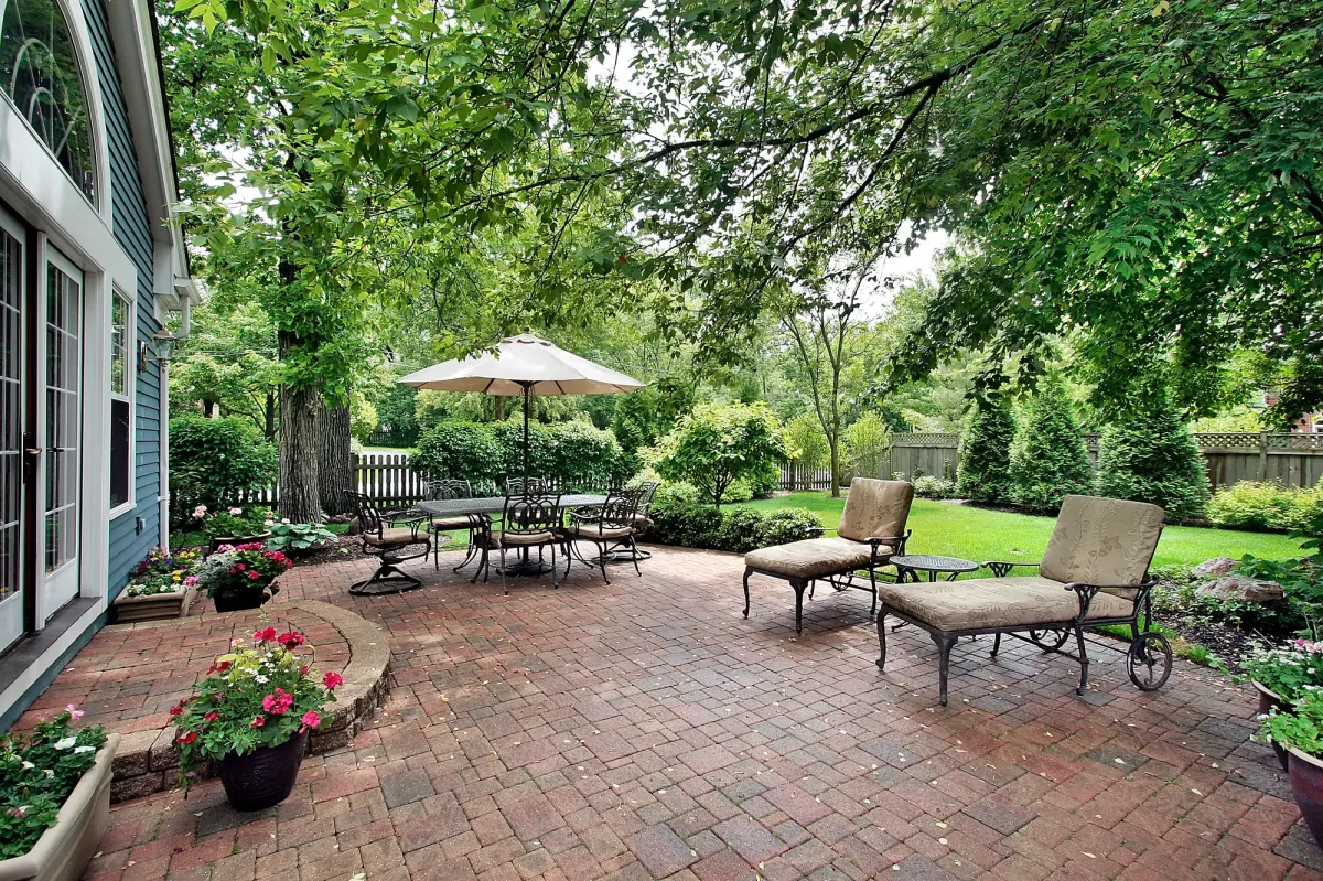 Brick paver patio with outdoor seating installed by West Linn Concrete in West Linn OR.