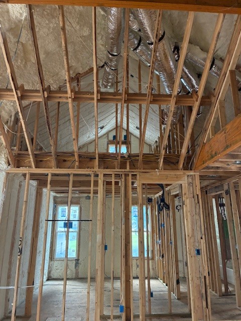 brown wooden ceiling with white ceiling