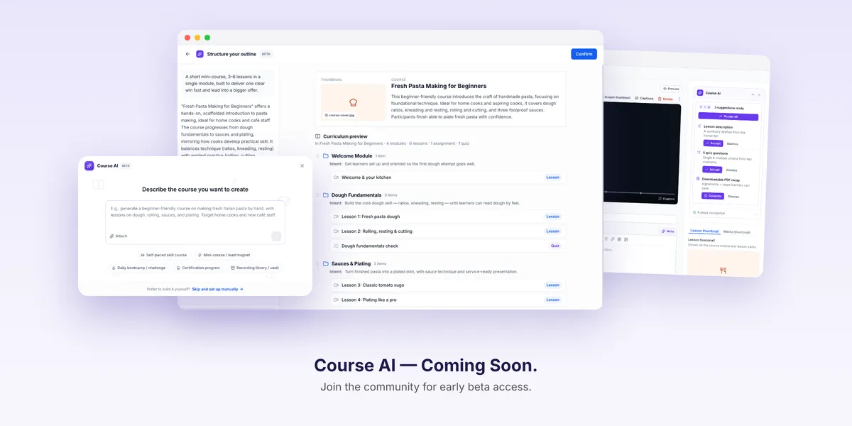 Course AI - Coming Soon. Join the community for early beta access.