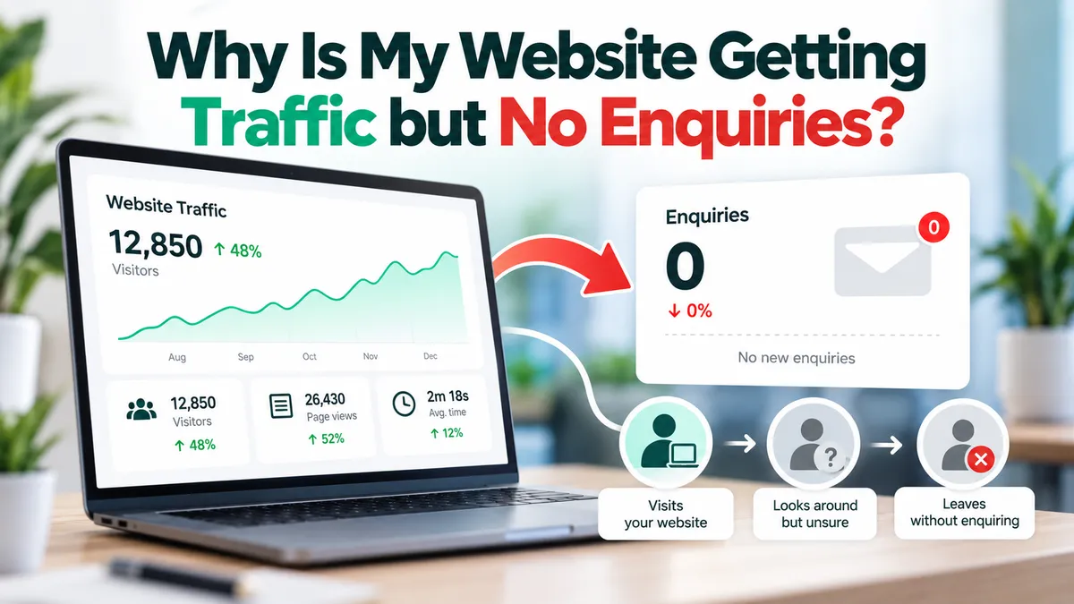 Small business website traffic and conversion optimisation for more enquiries