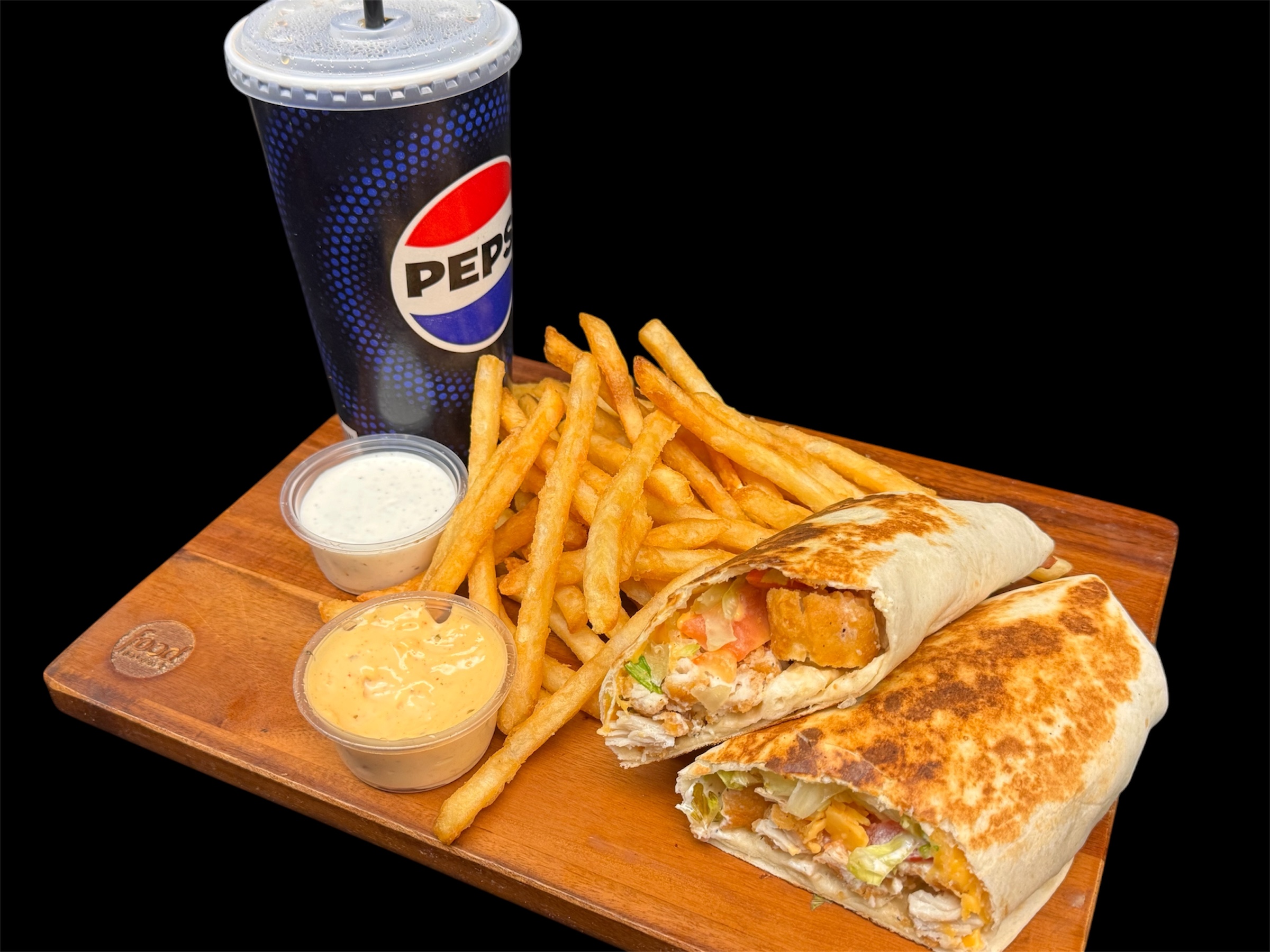 Crispy Wrap Combo with fries and drink