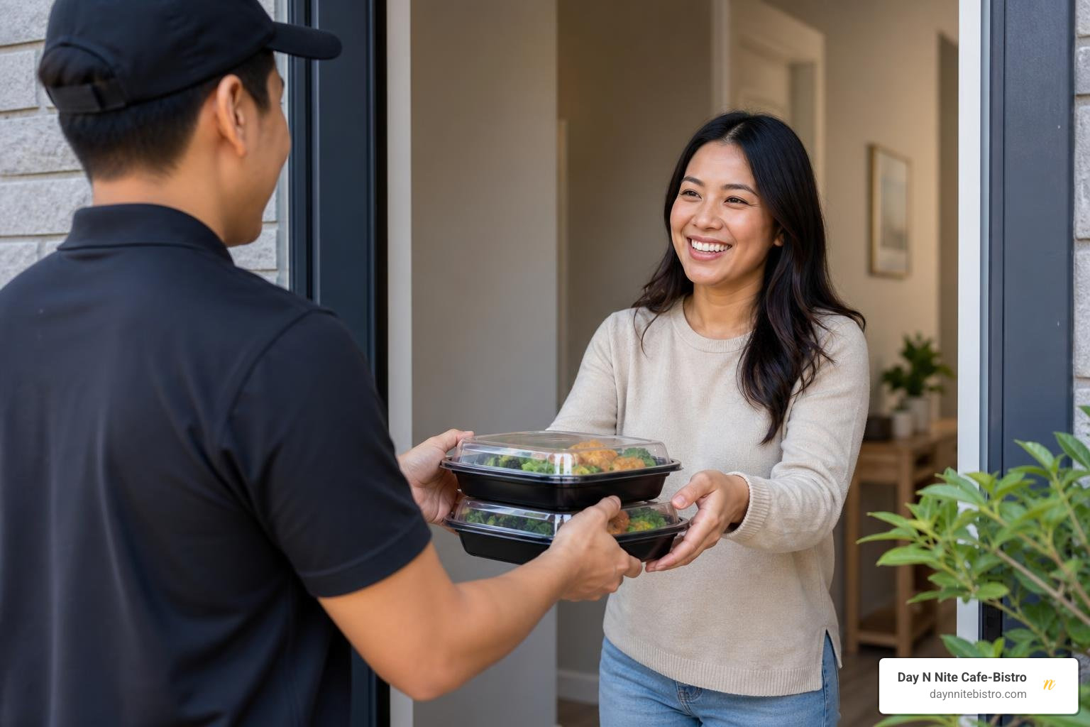 takeout service fresh meal in modern container