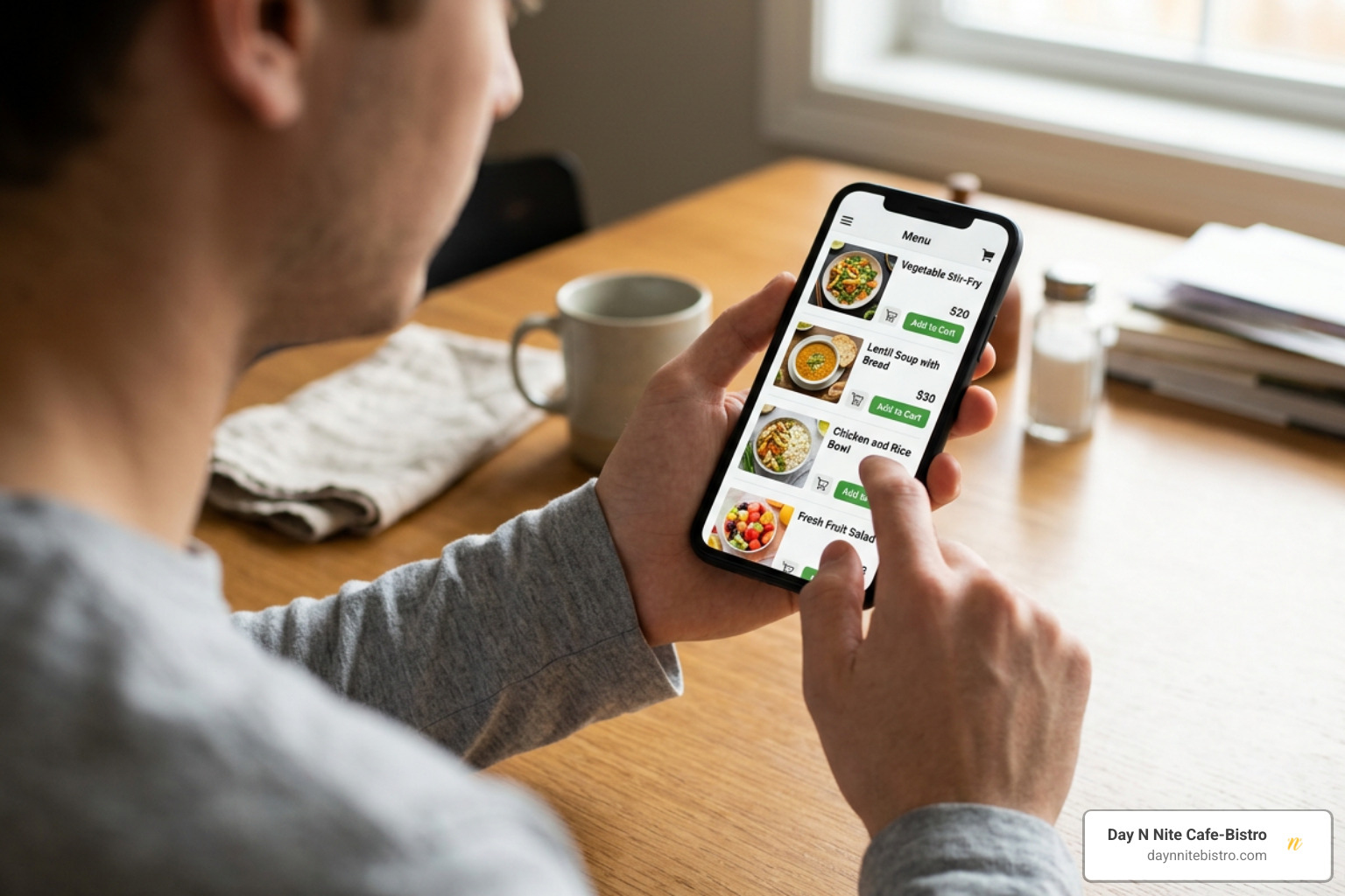 online food ordering on smartphone