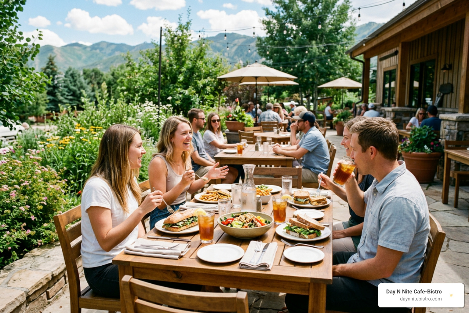 fresh lunch dishes served outdoors