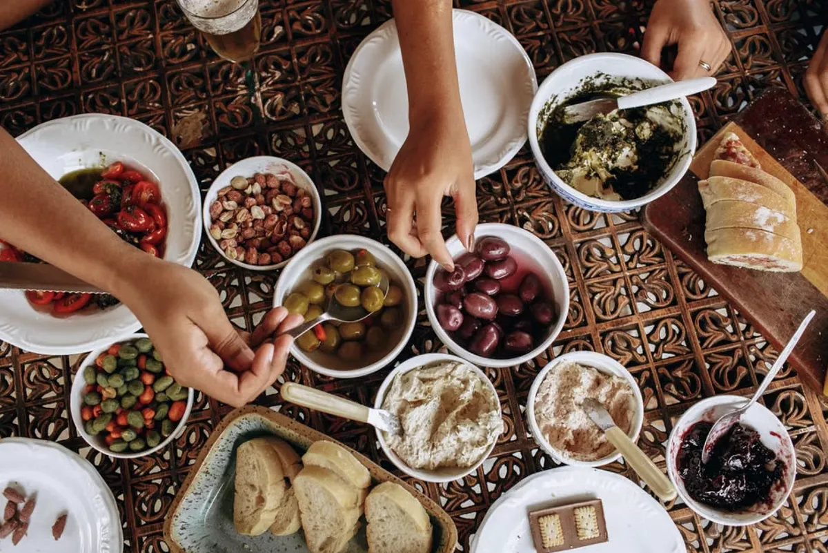 Fresh lunch spread on a table
