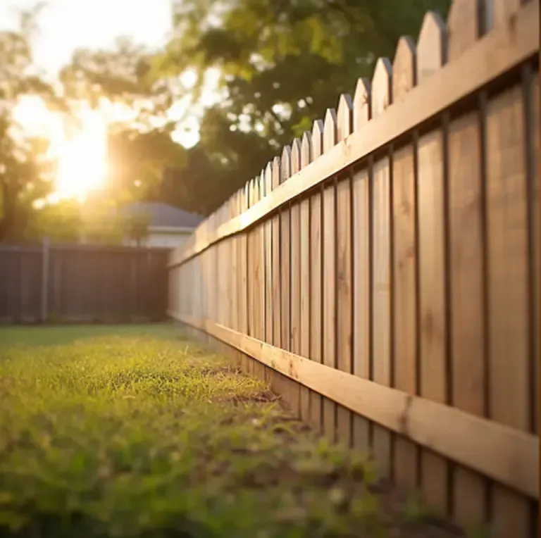 Image of a fence company team installing a sturdy wooden fence - "Experienced fence company installing a wooden fence."