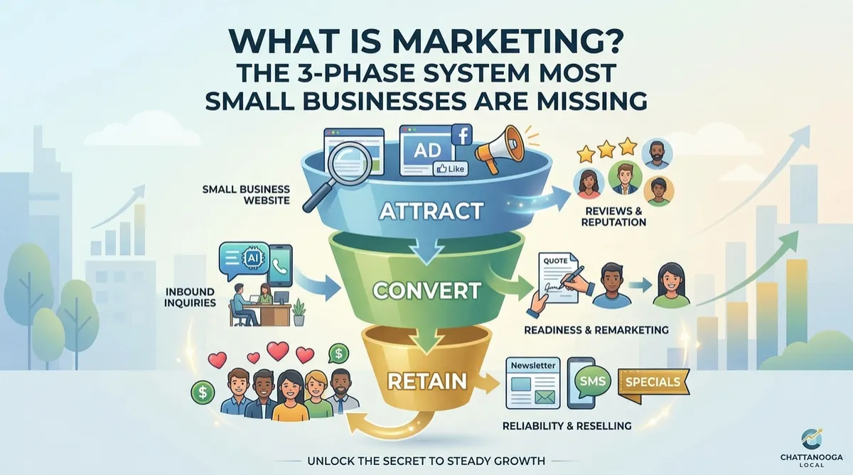 What Is Marketing? The Three-Phase System Most Small Businesses Are Missing