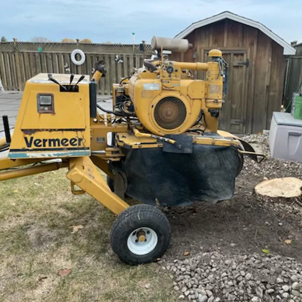 Hooks stumping tree trunk grinder machine in chatham ontario