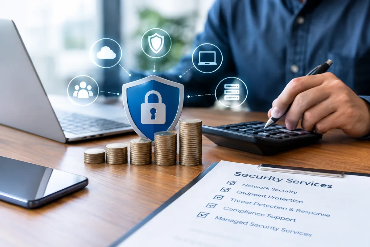 Cybersecurity pricing based on business needs, security solutions, risk levels, and IT protection services