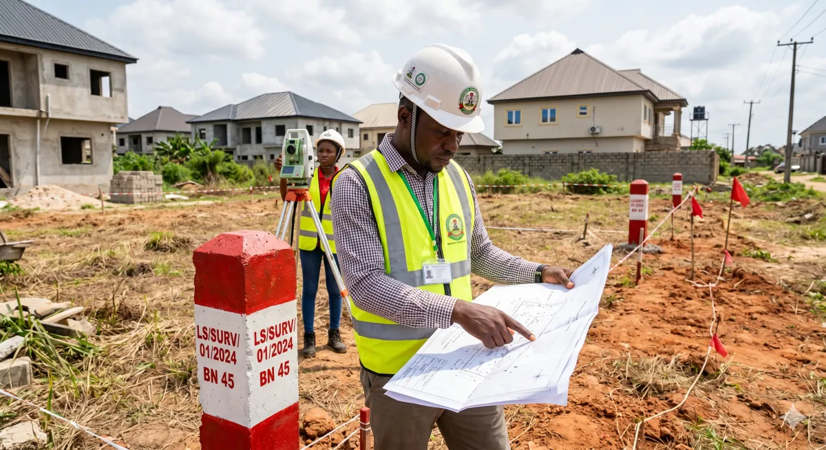 Land document verification in Nigeria with survey plan and boundary markers