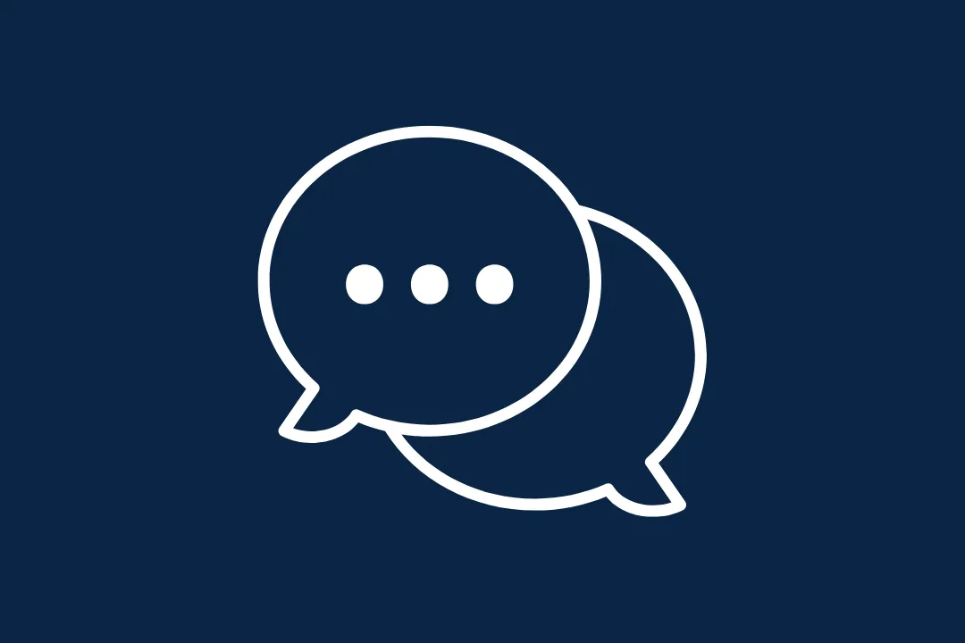 Icon representing conversation and connection