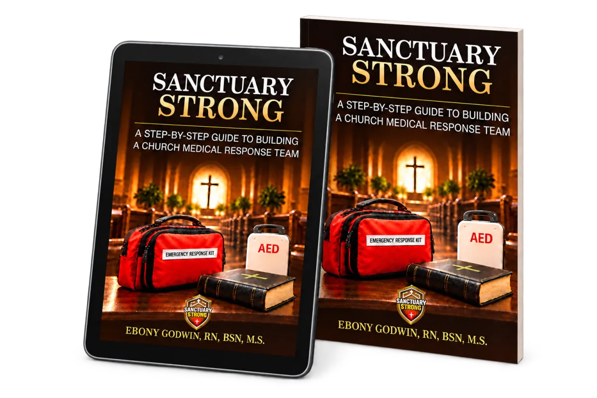 Photo mockup of Sanctuary Strong Book and Digital copy of book