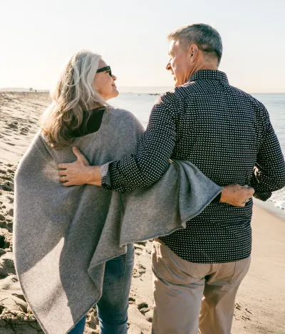 couple at the beach retirement