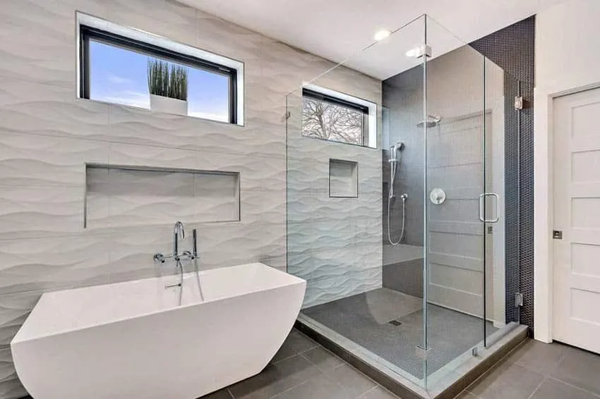 a bathtub in a bathroom