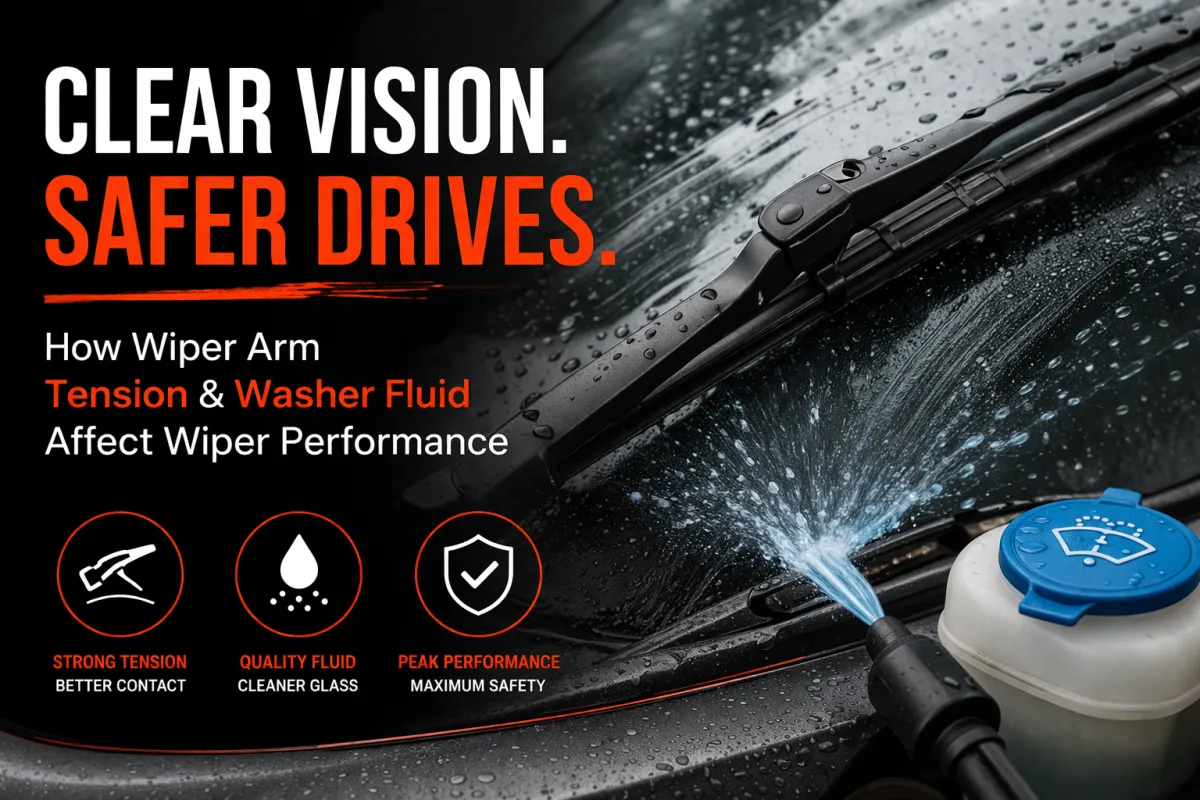 How Wiper Arm Tension & Washer Fluid Affect Wiper Performance