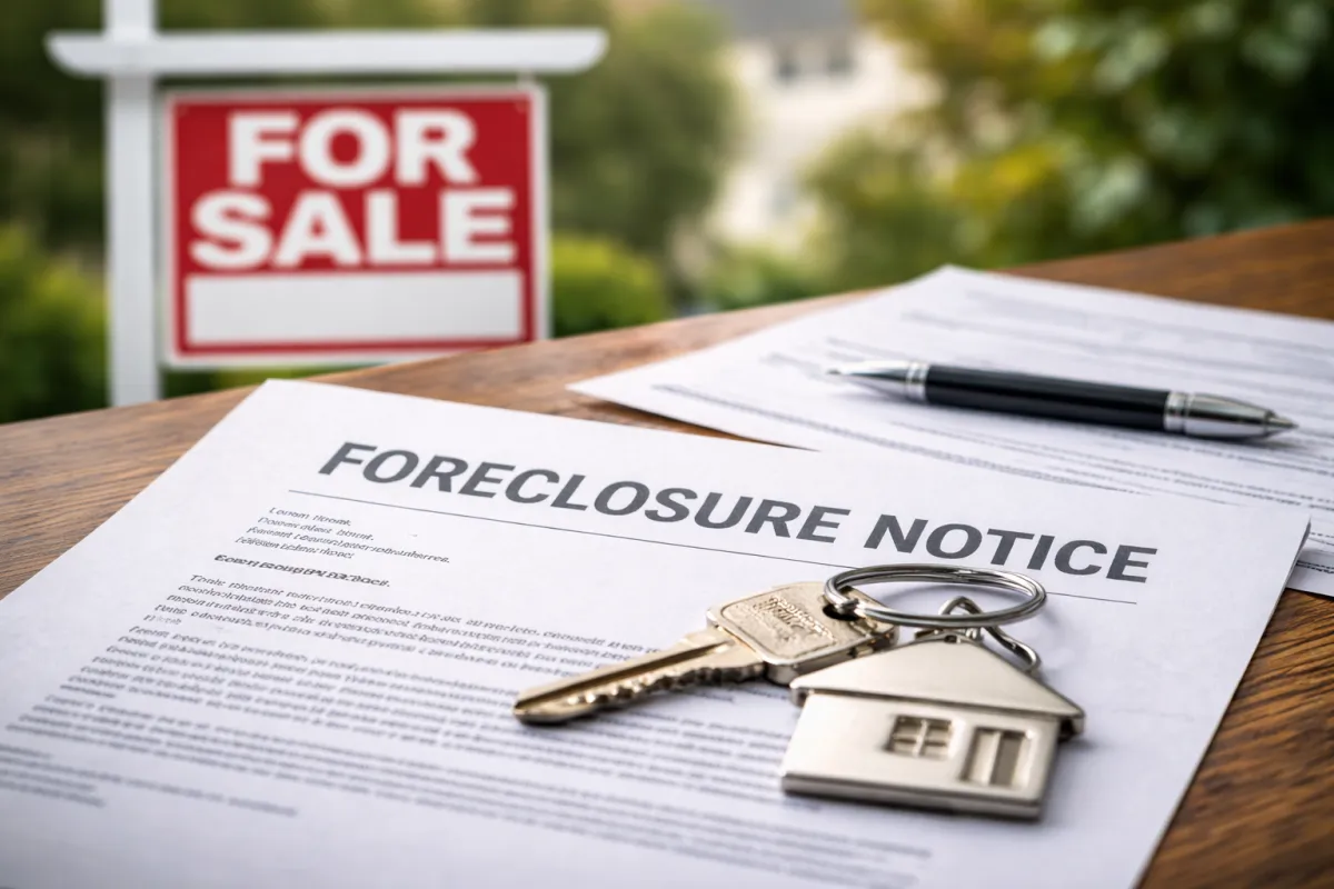 Reverse mortgage paperwork on a kitchen table