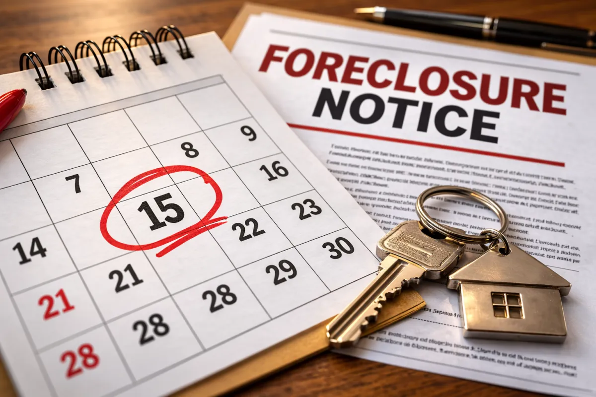 Foreclosure notice on a front door