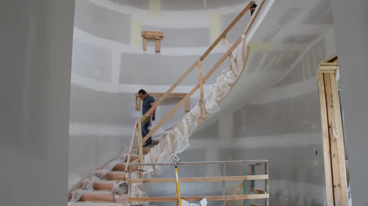 white clouds over the wind turbines