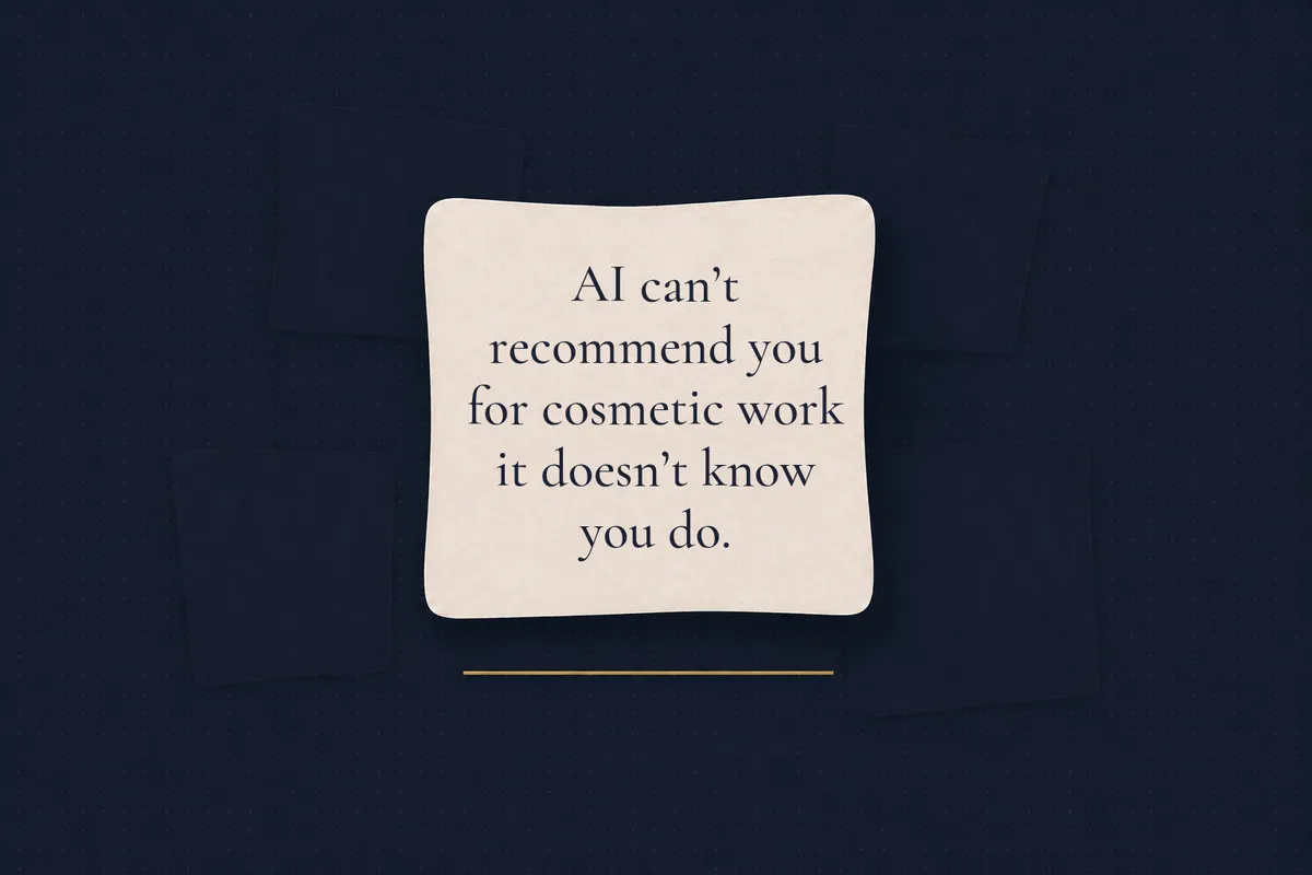 AI Can't Recommend You for Cosmetic Work It Doesn't Know You Do
