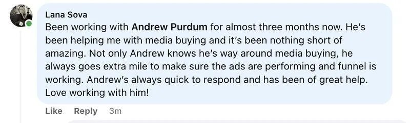 Lana Sova testimonial