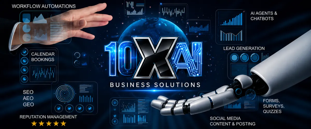 AI automation dashboard for local business growth – 10XAI Business Solutions