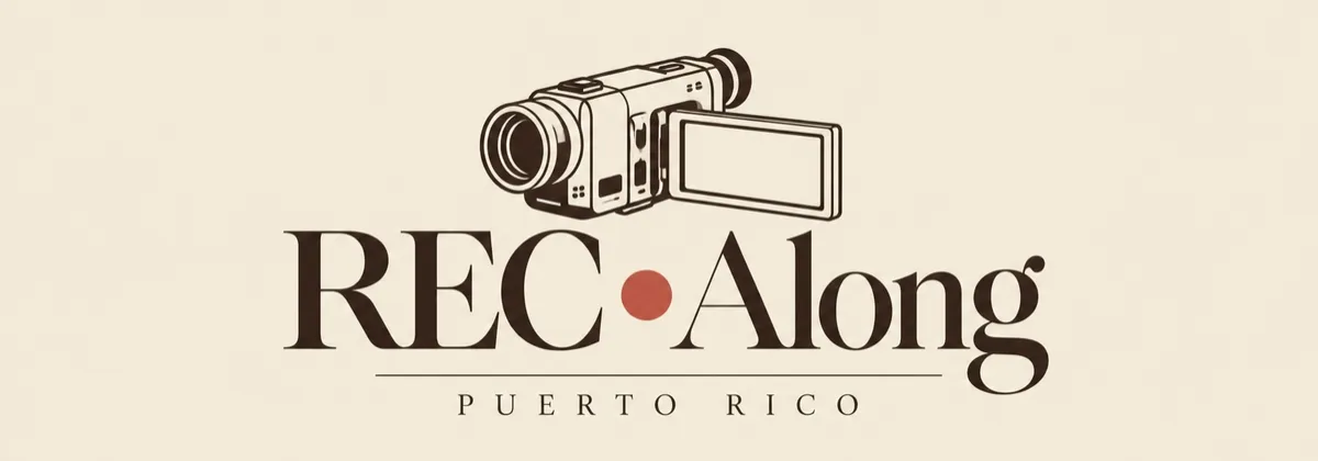 REC·Along Puerto Rico — logo con cámara de video vintage