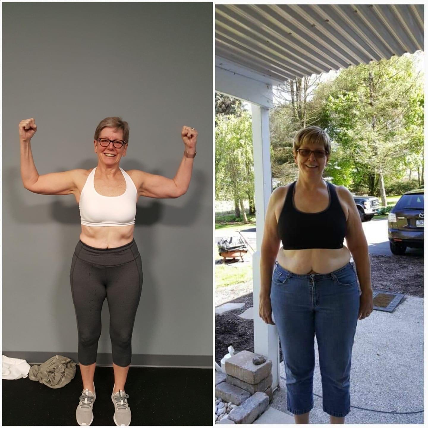 woman showing transformation