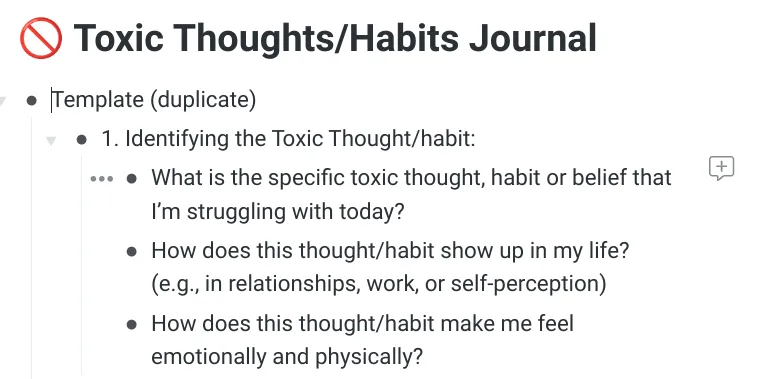 New Perfect YOU Toxic Thoughts and Habits Journal