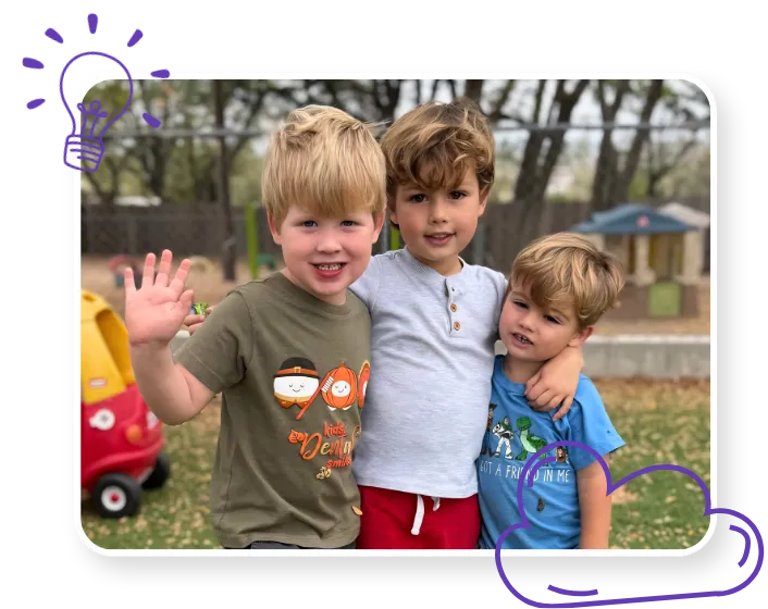Children enjoying outdoor play at Blossoming Humans Spanish immersion preschool in Austin, TX.