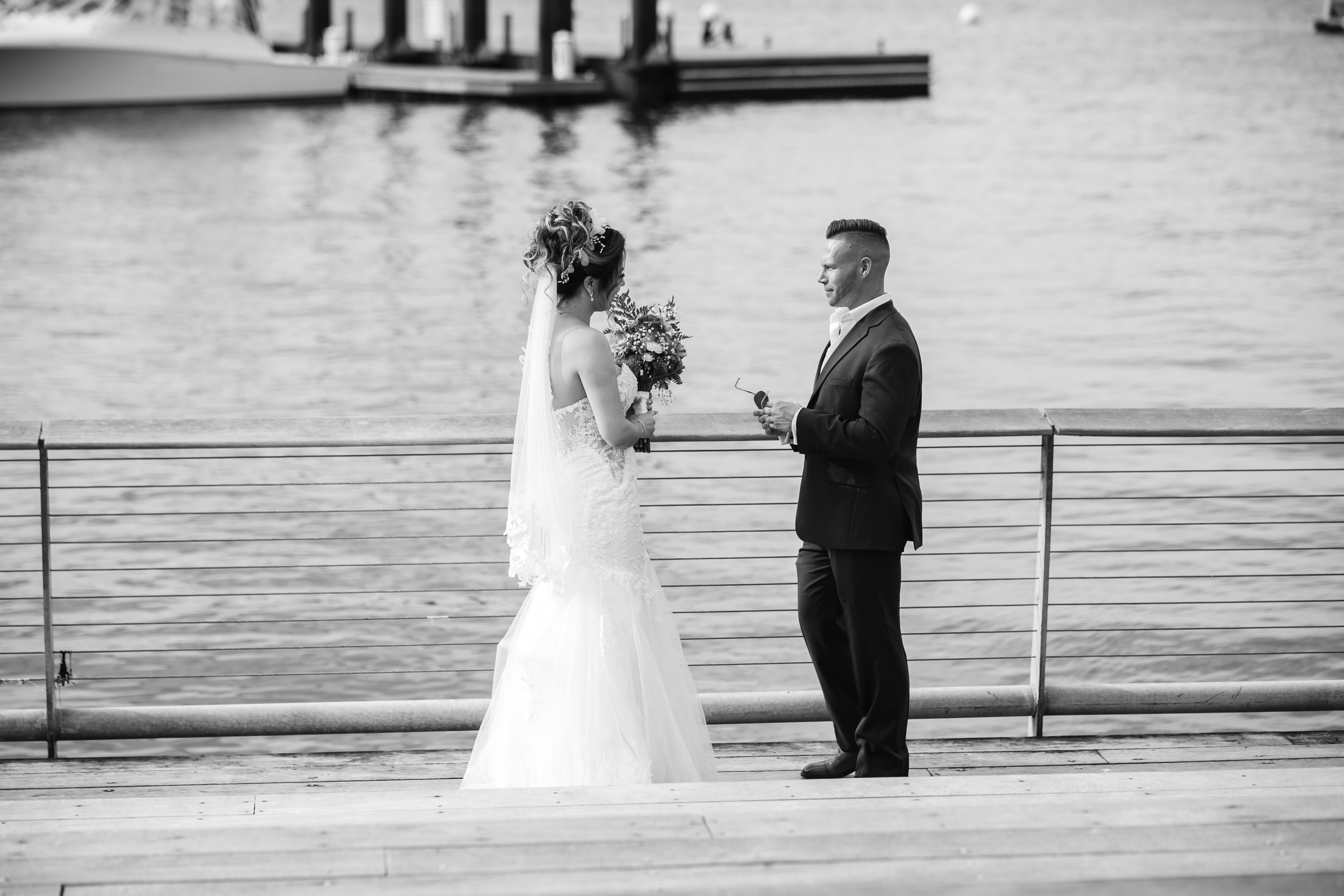 Matthew and Valeria during their vows in Boston, Massachusetts