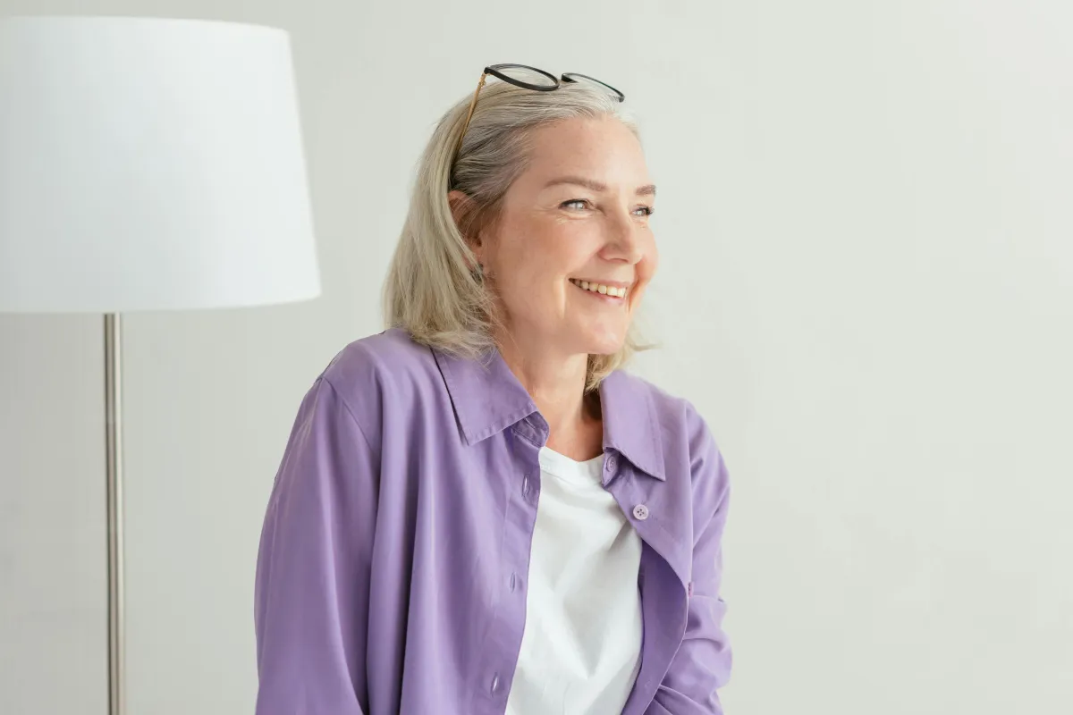 Middle-aged woman smiling