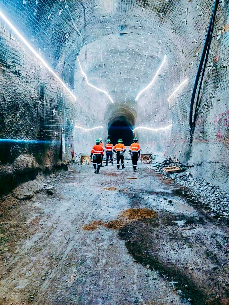 Mining crew with ILA installed lighting on site