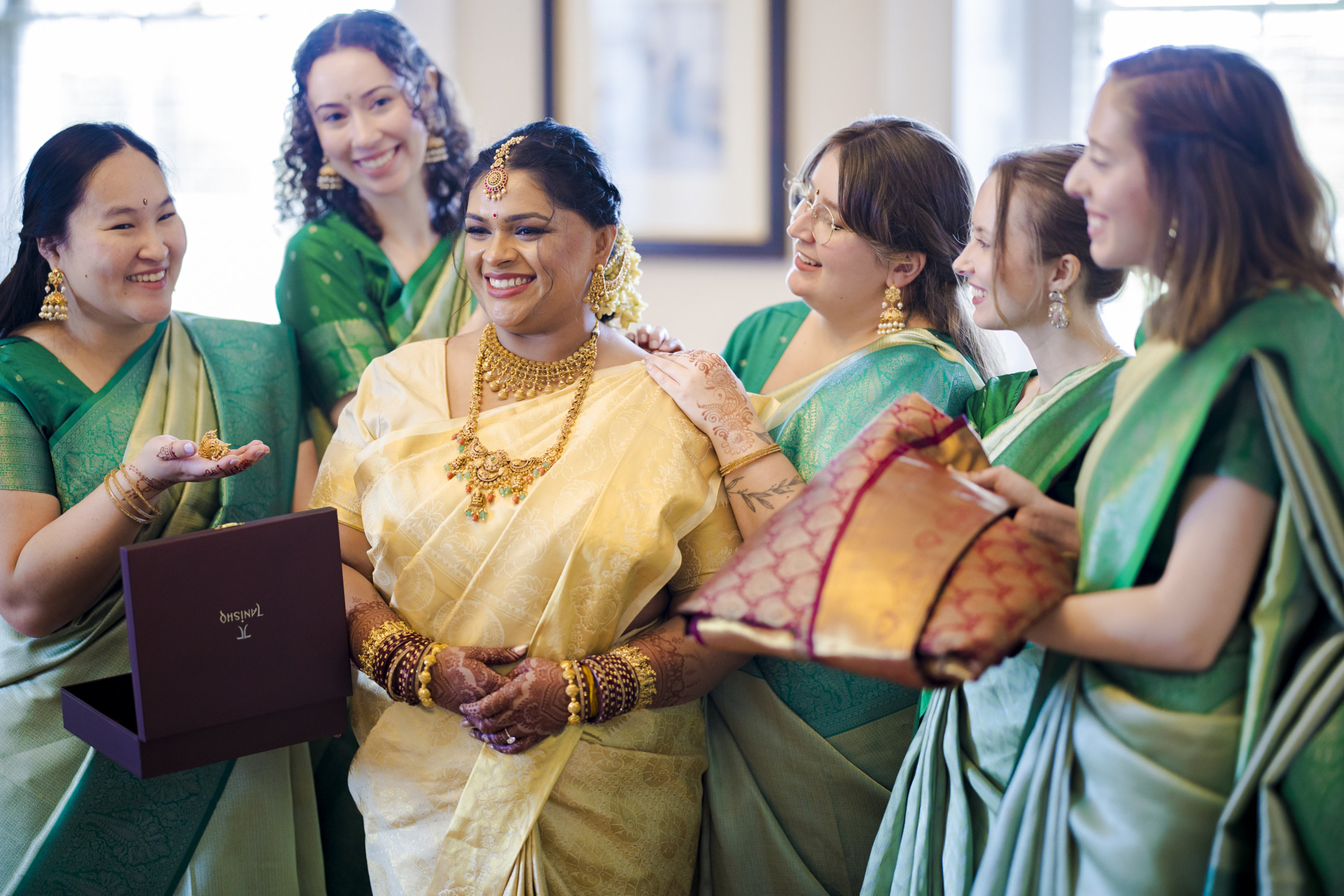 Bride and her bridal party getting ready before a Washington D.C. wedding