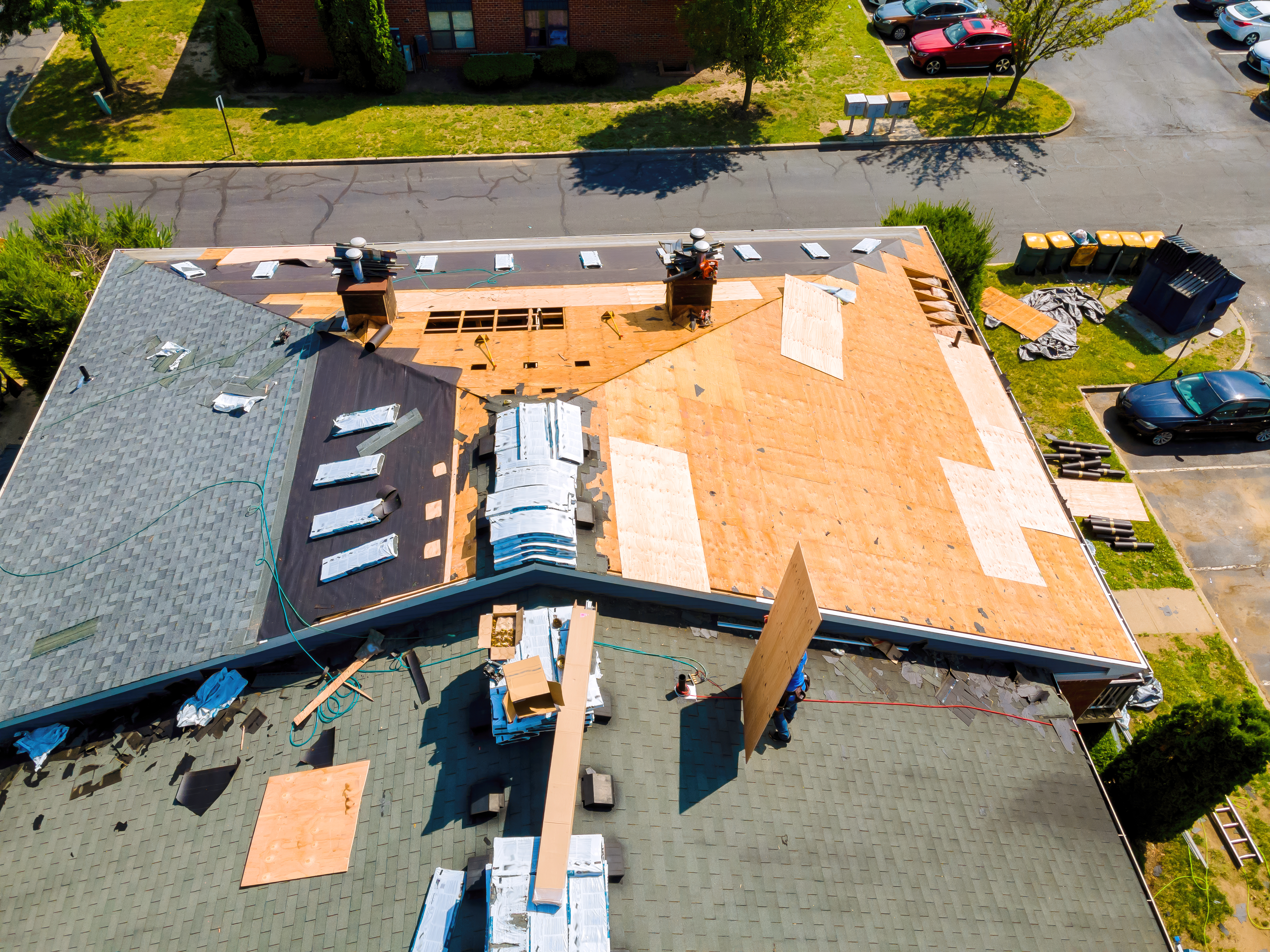 Newly installed pitched roof