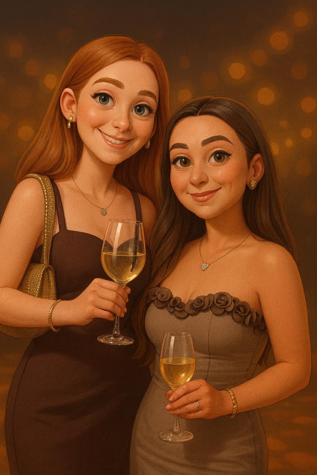 happy couple n cartoon style