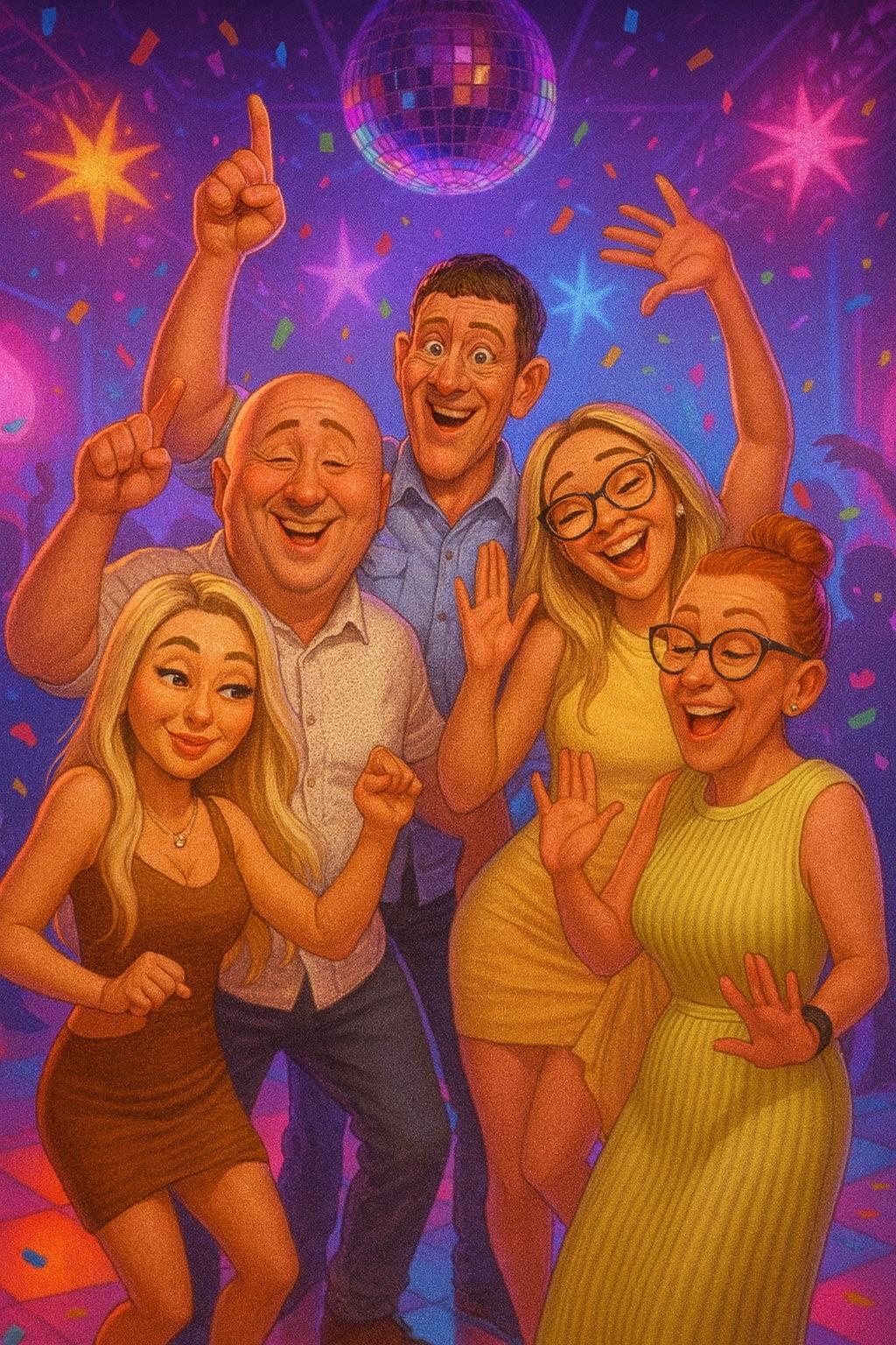 bridesmaids in cartoon style