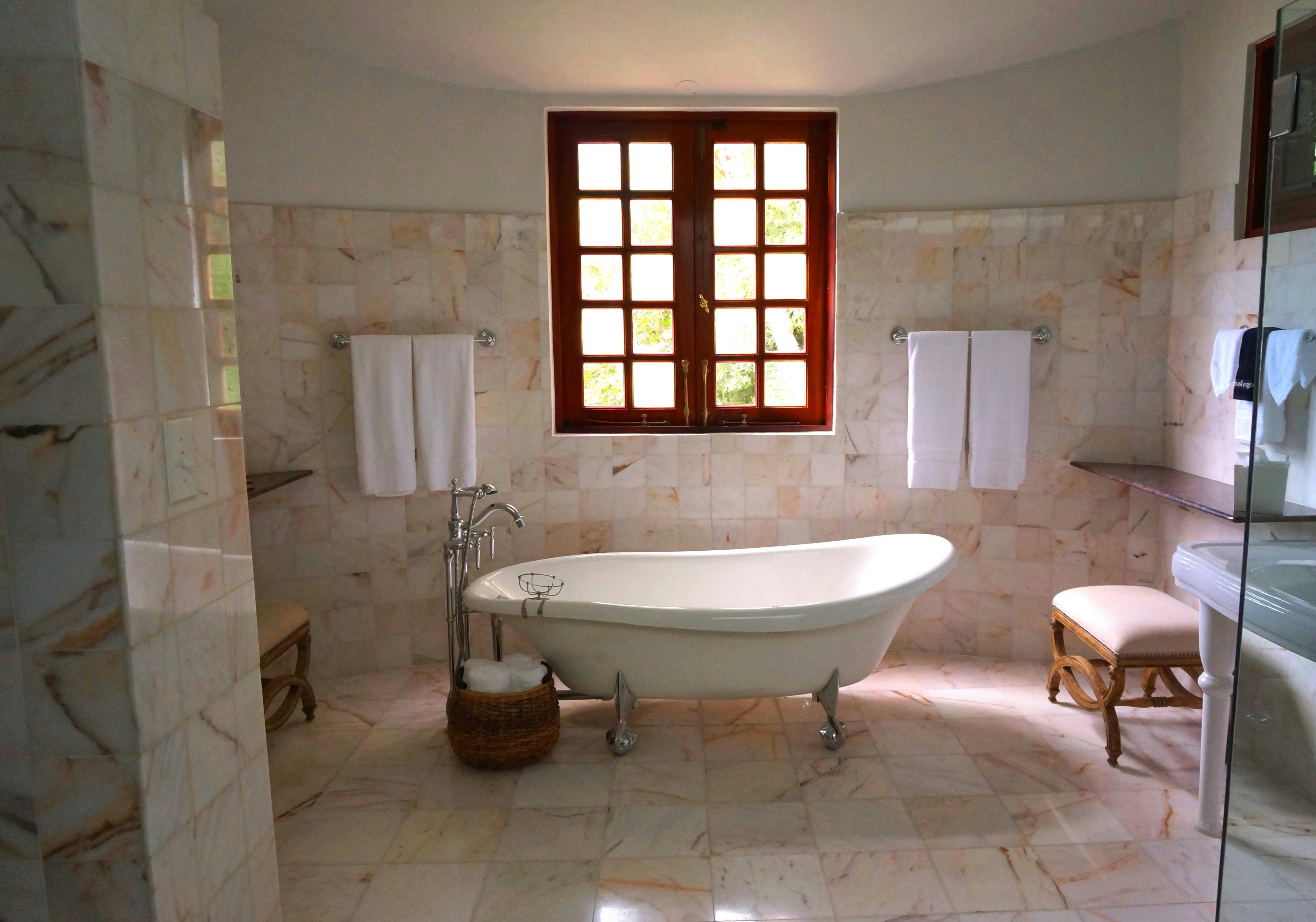 traditional window and bathtub