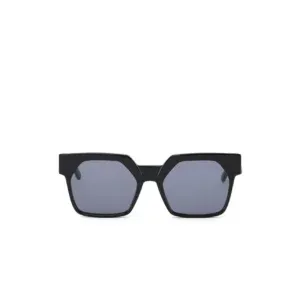 Bold black hexagonal sunglasses with tinted lenses, featured in Enjoy Optical's eyewear collection.