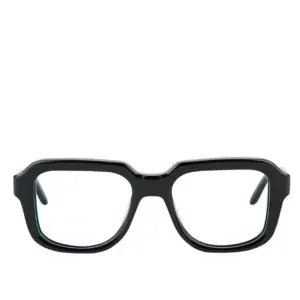 Bold black eyewear glasses featuring a chunky frame, showcasing trendy design elements for the Enjoy Optical collection.