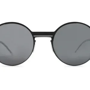 Luxury round sunglasses with dark lenses and a sleek black frame, featured in the context of Quiet Luxury eyewear collection by Enjoy Optical.