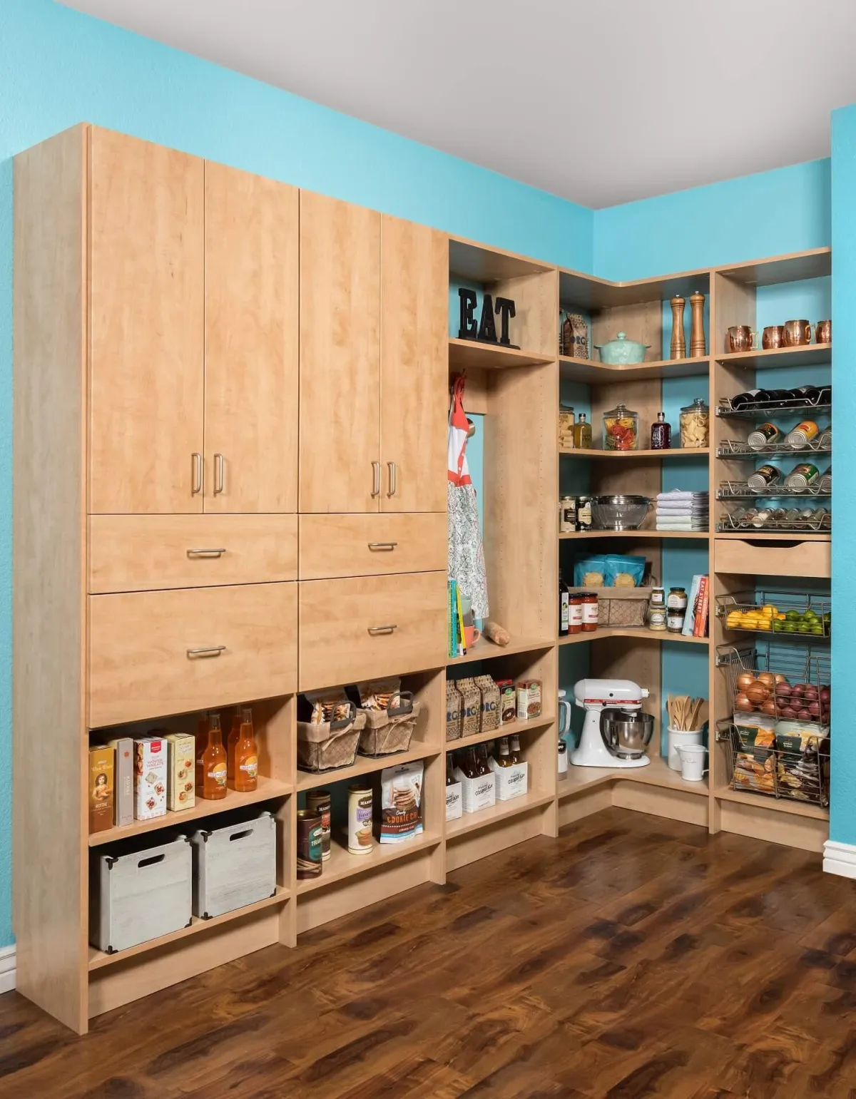 Bronze Garage Cabinets with Black Workbench