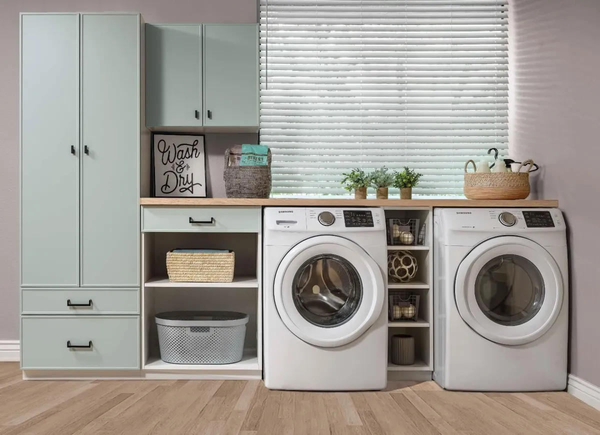 White and Dew Slim Shaker Laundry Room