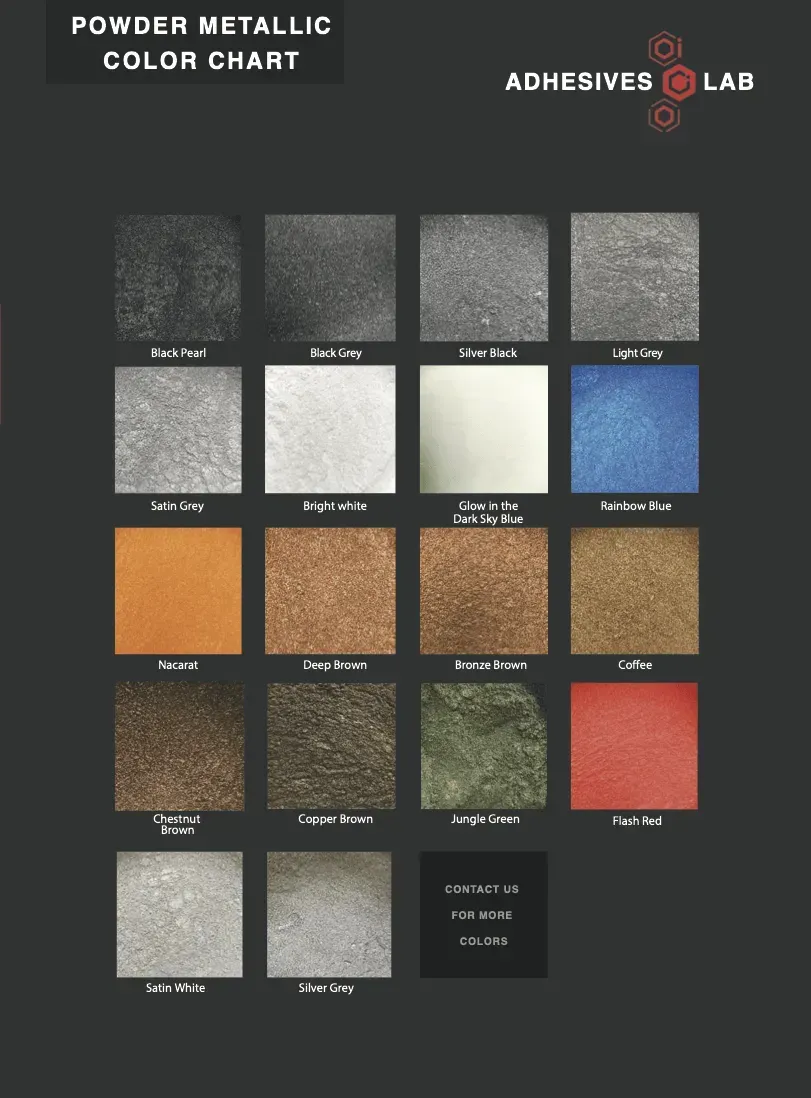 Powder Metallic Colour Chart Epoxy Flooring