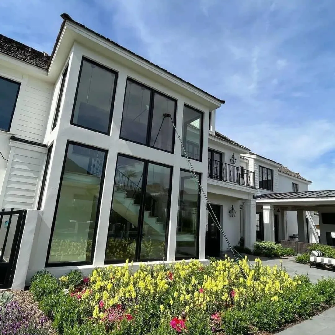 Modern Scottsdale home with large clean windows after professional residential window cleaning service