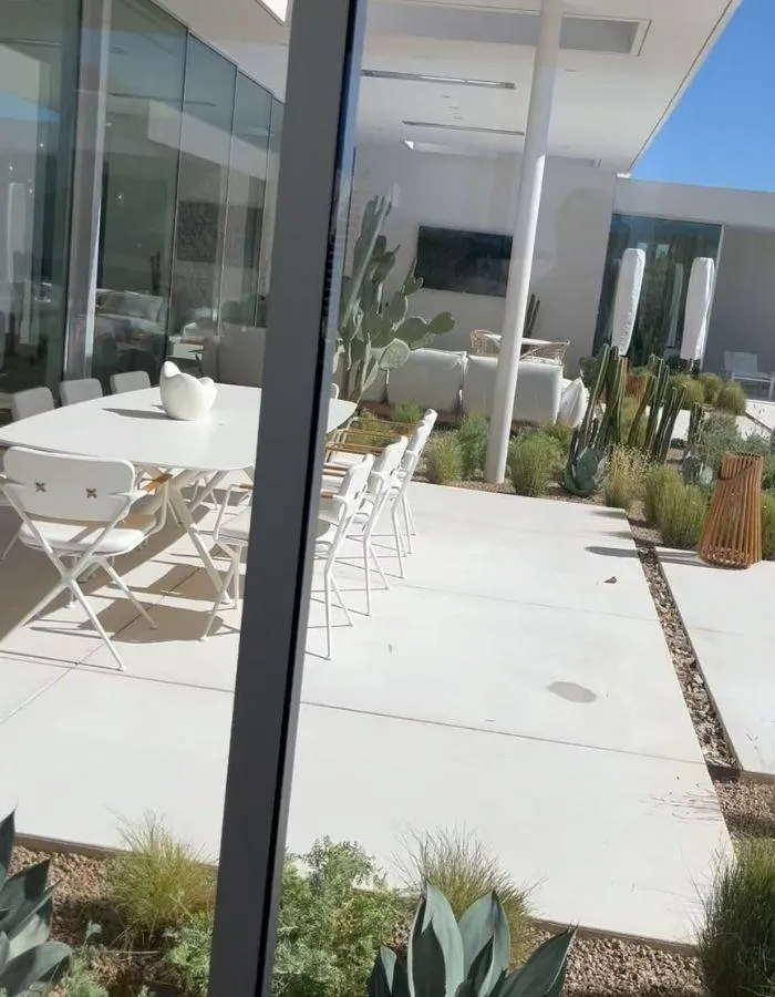 Modern Scottsdale home exterior with crystal-clear glass doors and windows after premium cleaning service