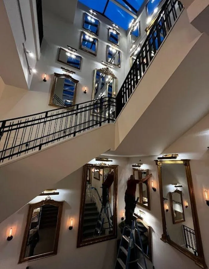 Luxury Scottsdale home interior with clean windows and skylights after professional window cleaning service