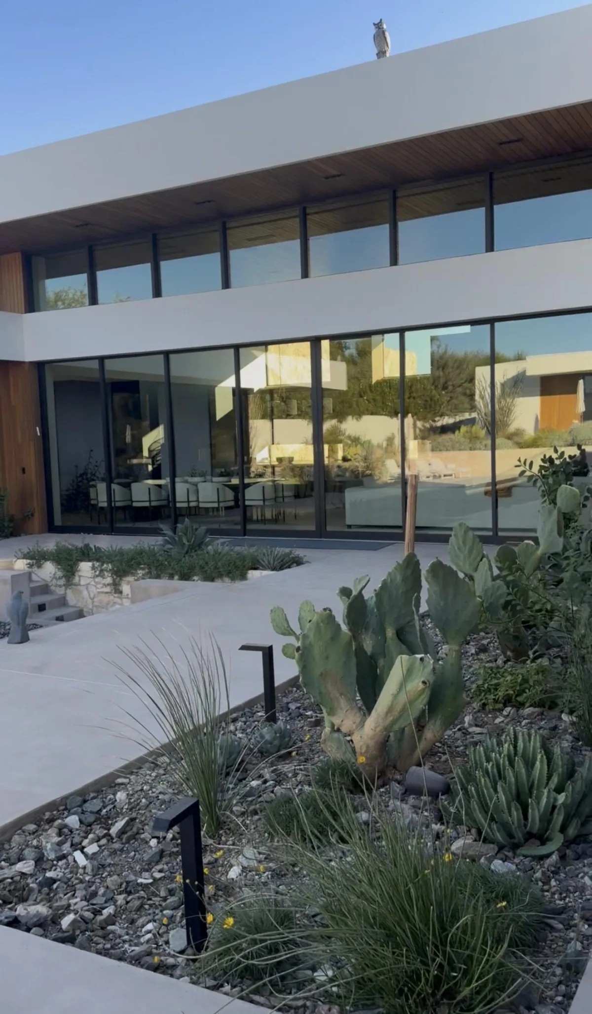 Modern Scottsdale home with large clean windows after professional residential window cleaning service