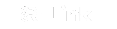 The image features a logo with the text "R-Link." The "R" is stylized with a white chain link design on a black background, while the "-Link" part is in green. The overall design gives a modern and innovative impression.