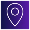 A green square icon with rounded corners features a white map pin or location marker symbol in the center. The pin has a circular cutout near its top, indicating a point of interest or a specific location.